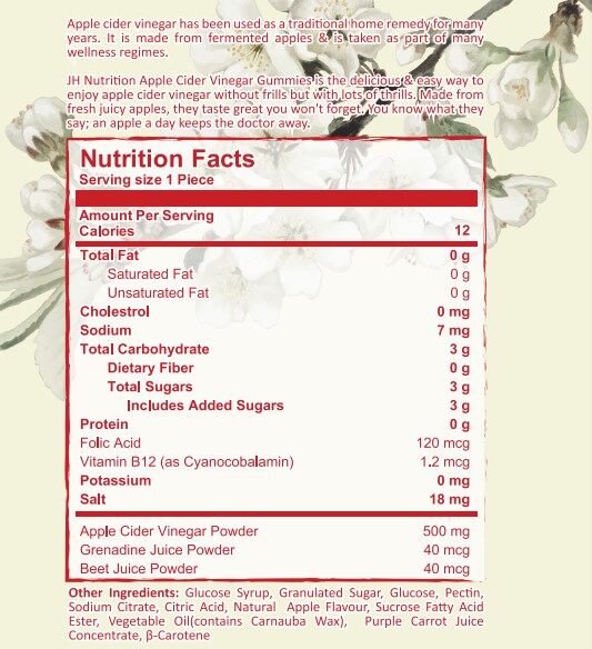 JH Nutrition Apple Cider Vinegar Gummies - Image 3