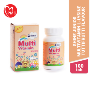 Shine Junior Multivitamin L-Lysine Tablet (Tutti Frutti Flavour)