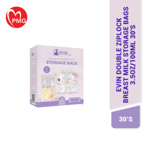 Evin Double Ziplock Breast Milk Storage Bags 3.5Oz/100ml