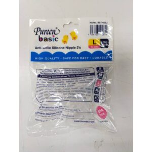 Pureen Basic Bst-02 (Long Neck) Anti-Colic Silicone Nipple 3s