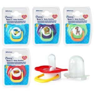 Pureen Basic Silicone Soother With Cover Bssf01 (Random Design )