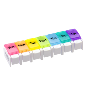 Fullicon Rainbow 7-Day Push & Flip Pill Organizer (MB025)