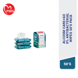 Alcosm Care+Go 0% Antibacterial Wipes
