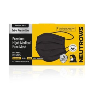 Neutrovis Premium Hijab Medical 4ply Face Mask (black)